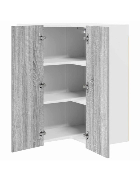 Armadio pensile Riga Grigio Sonoma e Bianco 57 x 57 x 80 cm