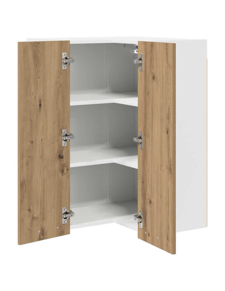 Armadio pensile Riga Rovere Artigiano e Bianco 57 x 57 x 80 cm