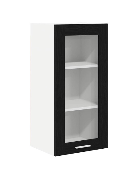 Armadio pensile Riga 2 pcs Rovere Nero 40 x 31 x 80 cm