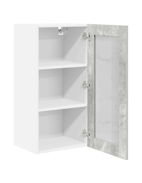 Armadio pensile con porta Riga Grigio cemento 40 x 31 x 80 cm