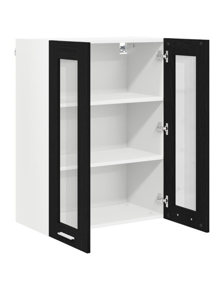 Armadio pensile con porta Riga Rovere Nero 60 x 31 x 80 cm