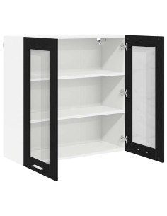 Armadio pensile con porta Riga Rovere Nero 80 x 31 x 80 cm