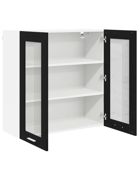 Armadio pensile con porta Riga Rovere Nero 80 x 31 x 80 cm