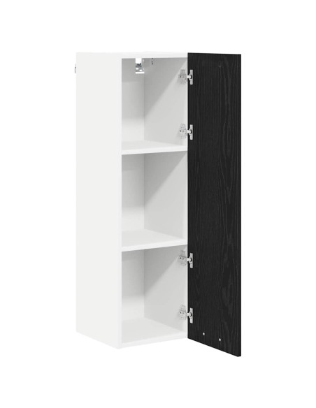 Armadio pensile con porta Riga Rovere Nero 30 x 31 x 100 cm