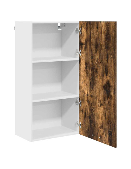 Armadio pensile con lo scaffale Riga Rovere Affumicato e Bianco
