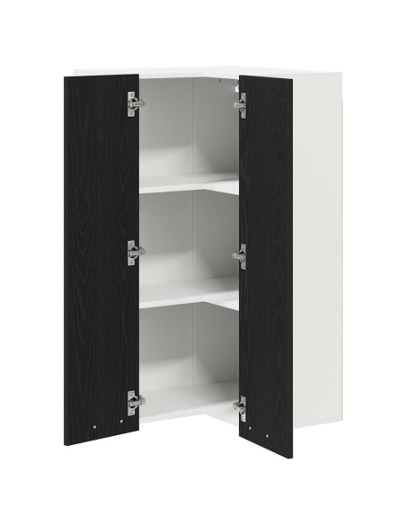 Armadio pensile con lo scaffale Riga Rovere Affumicato e Bianco