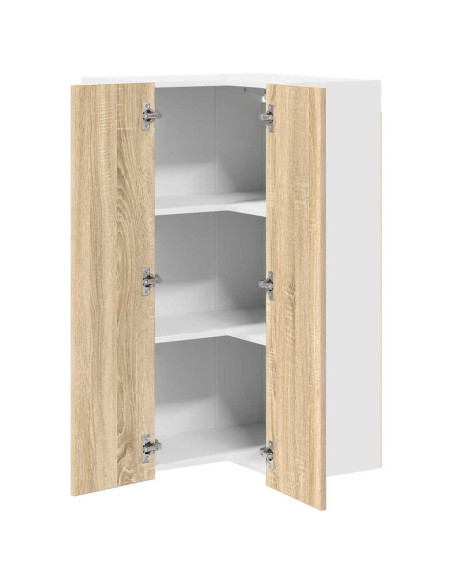Armadio pensile Riga Quercia Sonoma e Bianca 57 x 57 x 100 cm