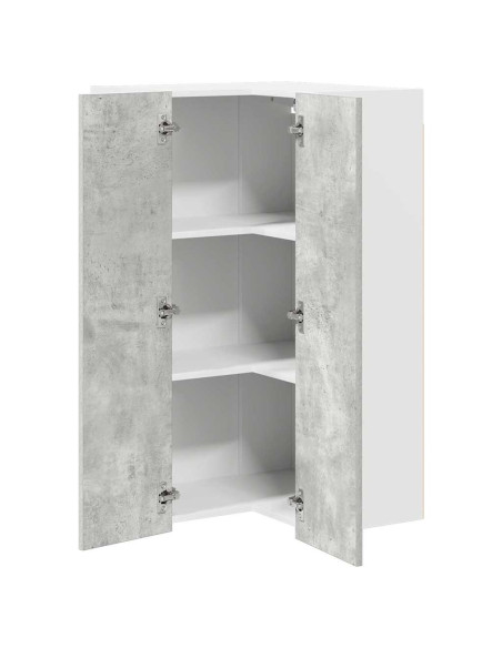 Armadio pensile Riga Grigio Cemento e Bianco 57 x 57 x 100 cm