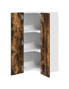 Armadio pensile con lo scaffale Riga Rovere Affumicato e Bianco