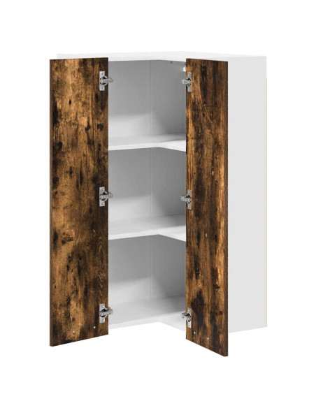 Armadio pensile con lo scaffale Riga Rovere Affumicato e Bianco