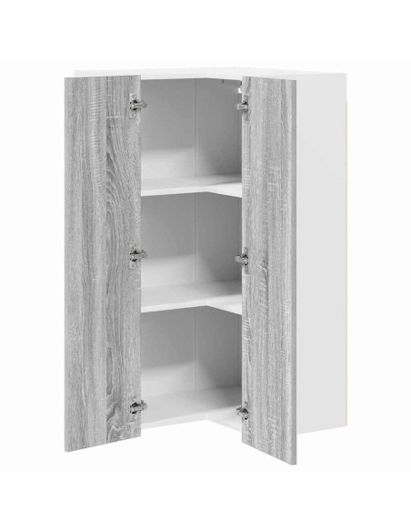 Armadio pensile Riga Grigio Sonoma e Bianco 57 x 57 x 100 cm