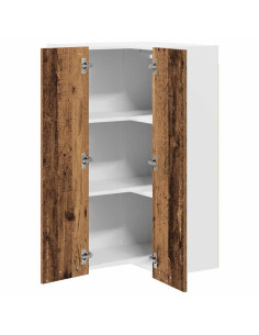 Armadio pensile con lo scaffale Riga Rovere Affumicato e Bianco