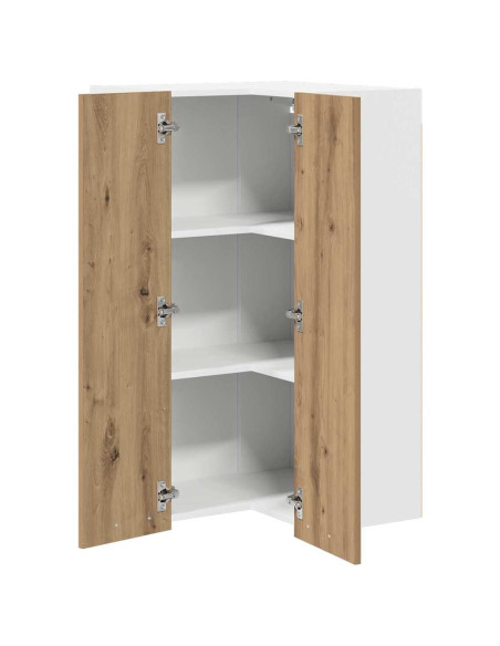 Armadio pensile Riga Rovere Artigiano e Bianco 57 x 57 x 100 cm