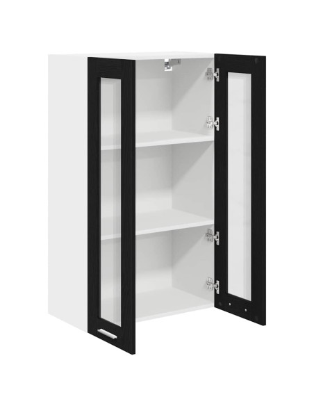 Armadio pensile con porta Riga Rovere Nero 60 x 31 x 100 cm