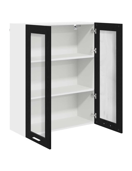 Armadio pensile con porta Riga Rovere Nero 80 x 31 x 100 cm