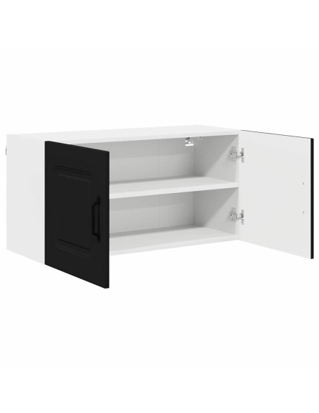 Pensile cucina con porta Nero 80 x 31 x 40 cm Legno multistrato