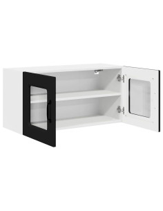 Pensile cucina con porta Nero 80 x 31 x 40 cm Legno multistrato