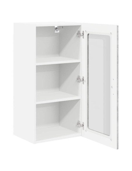 Pensile cucina con porta 2 pcs Grigio cemento 40 x 31 x 80 cm