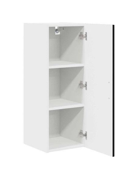 Pensile cucina con porta Nero 30 x 31 x 80 cm Legno multistrato