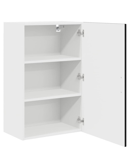 Pensile cucina con porta Nero 50 x 31 x 80 cm Legno multistrato