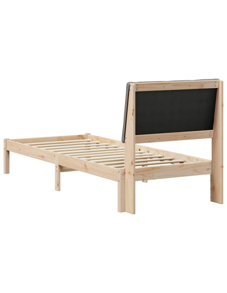 Struttura del Letto con testiera Marrone e taupe 75 x 190 cm