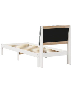 Letto con Testiera Rivestita con testiera Bianco 80 x 200 cm