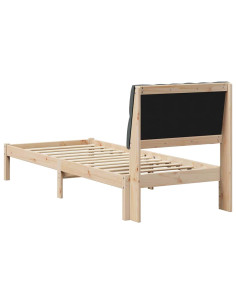 Letto con Testiera Rivestita con testiera Marrone 80 x 200 cm