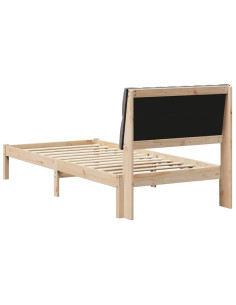 Letto con Testiera Rivestita con testiera Marrone 90 x 200 cm