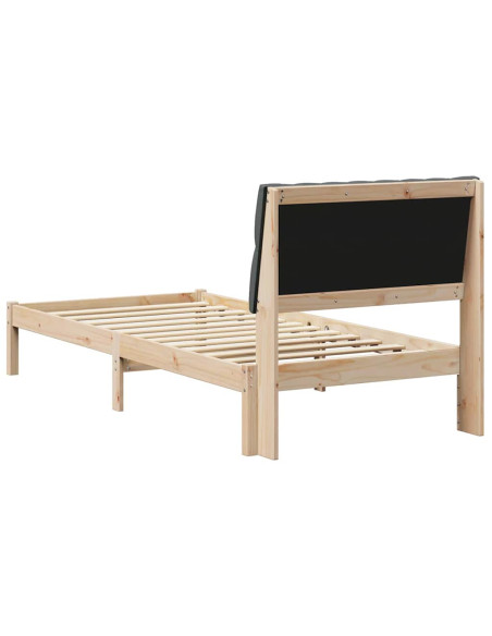 Letto con Testiera Rivestita con testiera Marrone 90 x 200 cm