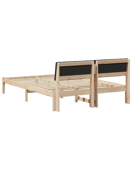 Struttura del Letto con testiera Marrone e nero 135 x 190 cm