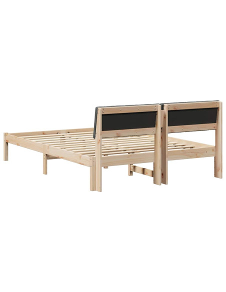 Struttura del Letto marrone e grigio scuro 140 x 190 cm