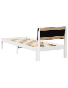 Struttura del Letto Bianco e grigio chiaro 75 x 190 cm