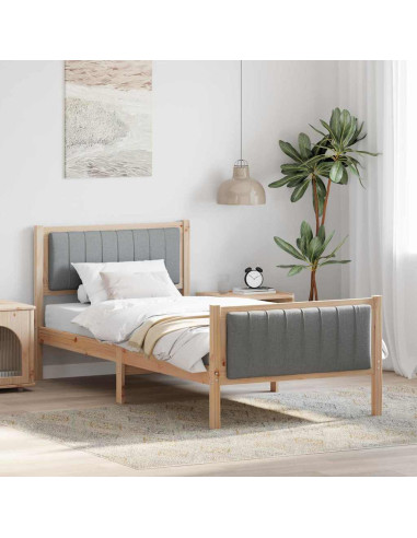 Struttura del Letto Marrone e grigio chiaro 90 x 190 cm