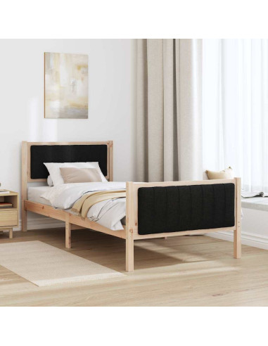 Struttura del Letto con testiera Marrone e nero 90 x 190 cm