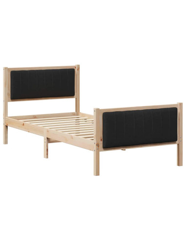 Struttura del Letto con testiera Marrone e nero 90 x 190 cm