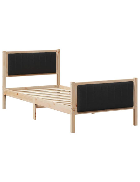 Struttura del Letto con testiera Marrone e nero 90 x 190 cm