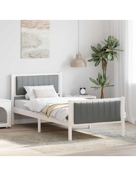 Struttura del Letto Bianco e grigio chiaro 90 x 190 cm