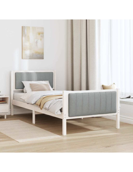 Struttura del Letto Bianco e grigio chiaro 90 x 190 cm