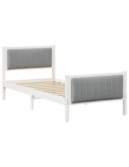 Struttura del Letto Bianco e grigio chiaro 90 x 190 cm