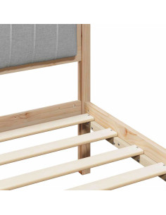 Struttura del Letto Marrone e grigio chiaro 75 x 190 cm 2