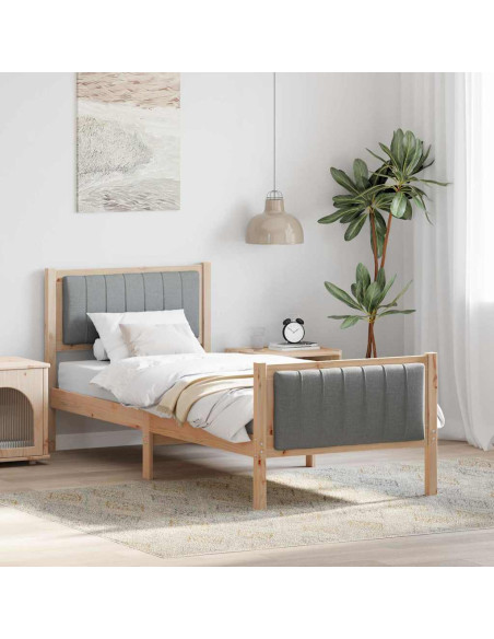 Struttura del Letto Marrone e grigio chiaro 75 x 190 cm