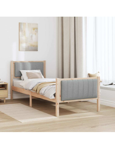 Struttura del Letto Marrone e grigio chiaro 75 x 190 cm