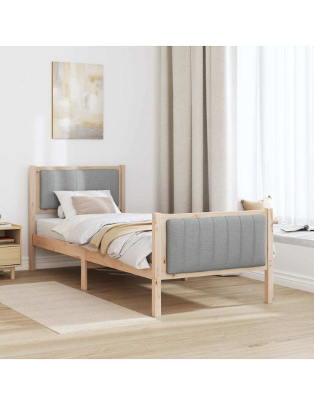 Struttura del Letto Marrone e grigio chiaro 75 x 190 cm