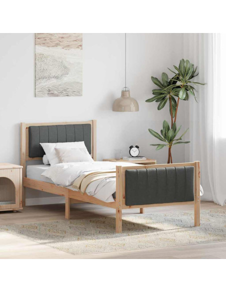 Struttura del Letto marrone e grigio scuro 75 x 190 cm