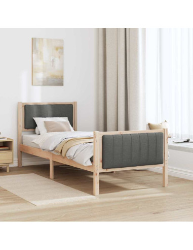 Struttura del Letto marrone e grigio scuro 75 x 190 cm