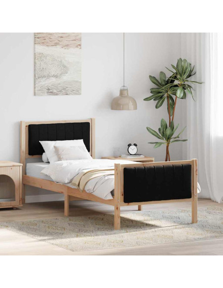 Struttura del Letto con testiera Marrone e nero 75 x 190 cm