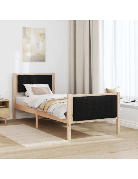 Struttura del Letto con testiera Marrone e nero 75 x 190 cm