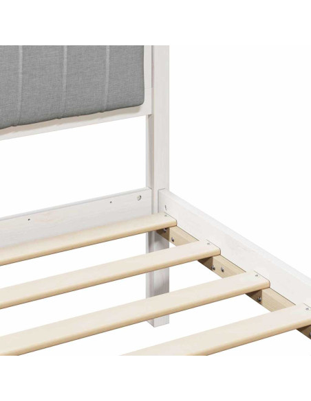 Struttura del Letto Bianco e grigio chiaro 75 x 190 cm