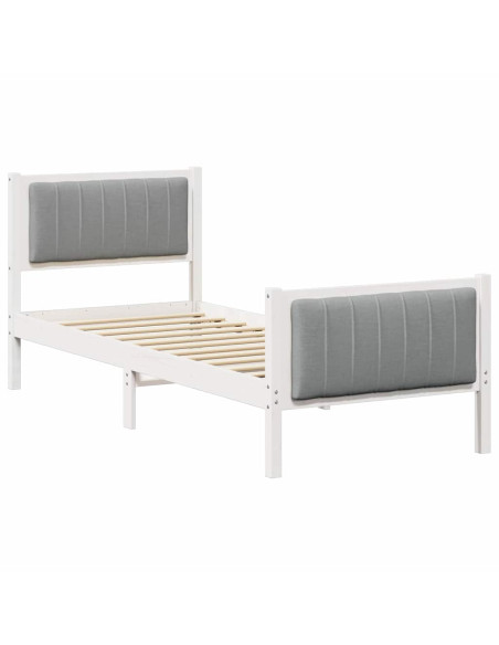 Struttura del Letto Bianco e grigio chiaro 75 x 190 cm