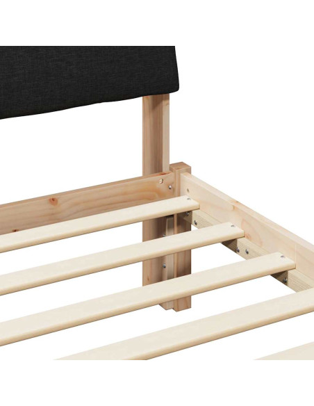 Struttura del Letto con testiera Marrone e nero 160 x 200 cm